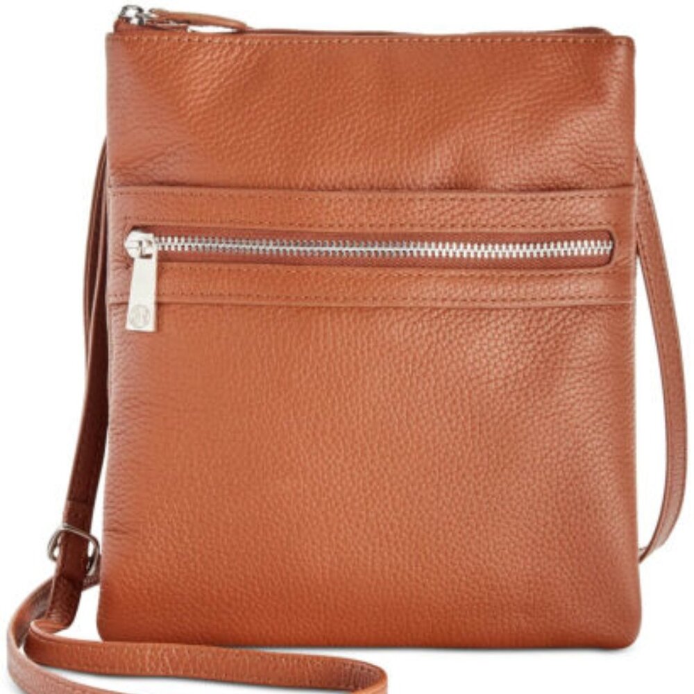 Giani Bernini Triple-Zip Pebble Leather Dasher Crossbody - Picture 2 of 2